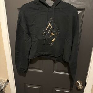 Stylish Black Cropped Hoodie